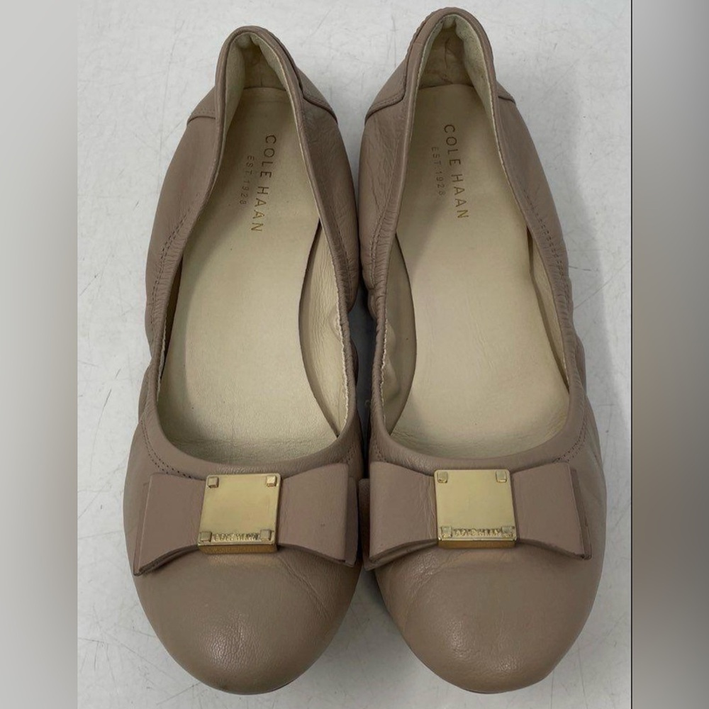 Cole Haan Women's Beige Flats with Gold Accent